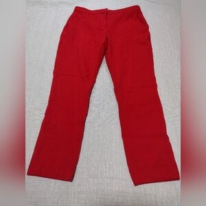 Burberry Women's Winter Wool Lined Red Pants Size 6
